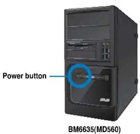 ASUS BM6635 - To turn your computer ON: - 1