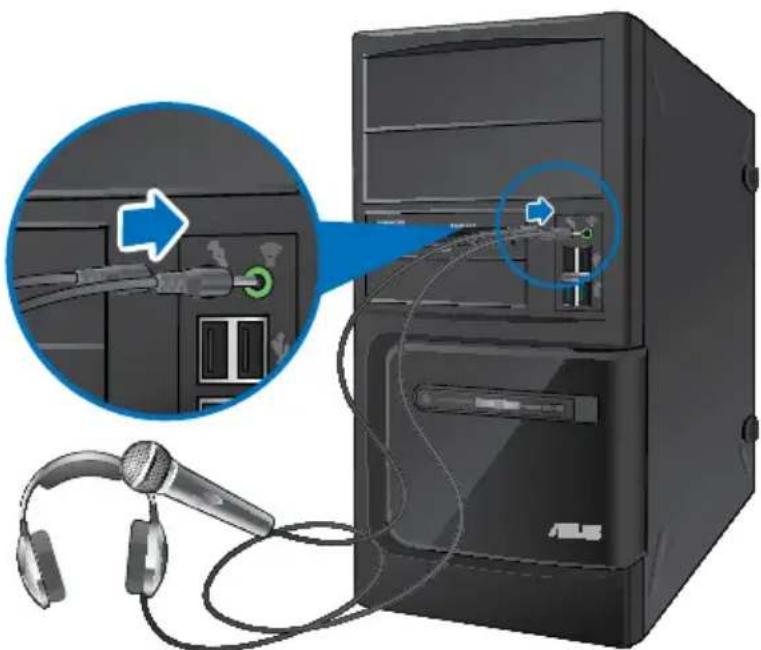 ASUS BM6635 - Anschlieben von Mikrofon und Laufsprechern - 1
