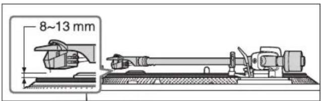 TECHNICS EAHF70N - Kontrollera tonarmens lyfthöjd (avståndet mellan nälspetsen och skivytan). - 1