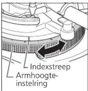 TECHNICS EAHF70N - Stel de hoogte af met de armhoogte-instelring. - 2