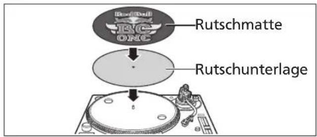 TECHNICS EAHF70N - Legen Sie die Rutschmatte und die Rutschunterlage auf den Plattenteller. - 1