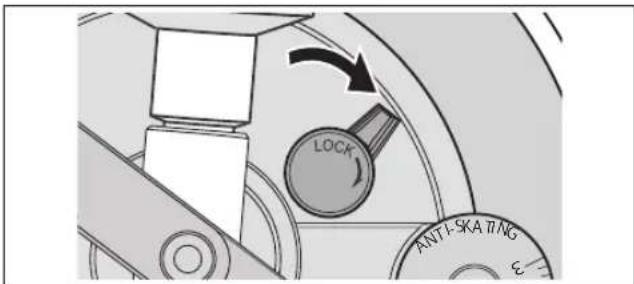 TECHNICS EAHF70N - Når justering af armhøjden er færdig, skal tonearmen gøres fast ved at dreje armlås-grebet. - 1