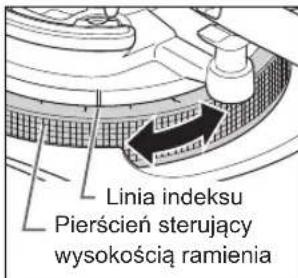 TECHNICS EAHF70N - Dostosować wysokość pierścieniem ustalającym wysokość ramienia. - 2