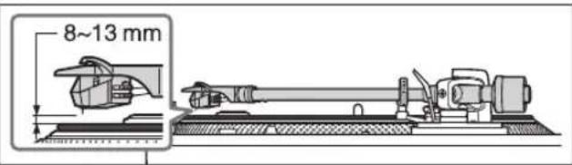 TECHNICS EAHF70N - Controleer de armlifthoogte (afstand tussen punt van de naald en oppervlak van de plaat). Als afstelling nodig is, ga dan naar stap 2. - 1