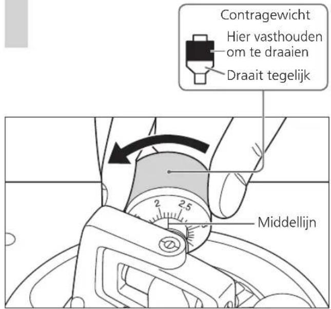 TECHNICS EAHF70N - Draai aan het contragewicht om de juiste naalddruk voor het element in te stellen. - 1
