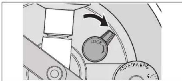 TECHNICS EAHF70N - Après que le réglage de hauteur de bras soit terminé, verrouillez le bras de lecture en tournant le bouton de verrouillage du bras. - 1