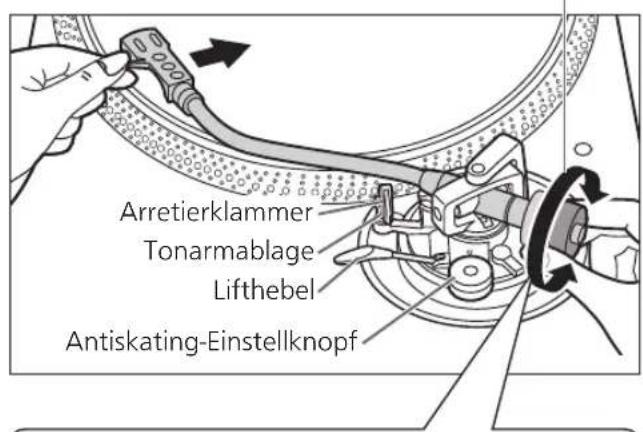 TECHNICS EAHF70N - Befreien Sie den Tonarm aus der Tonarmablage und stellen Sie die Horizontalbalance ein, indem Sie das Gegengewicht drehen. - 2