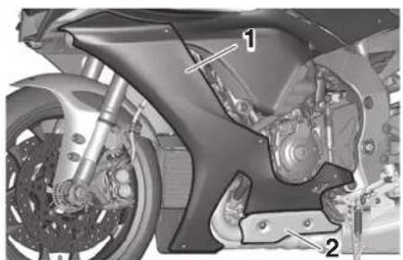 YAMAHA YZFR1M (2020) - Dépose et repose des caches et carénages - 1