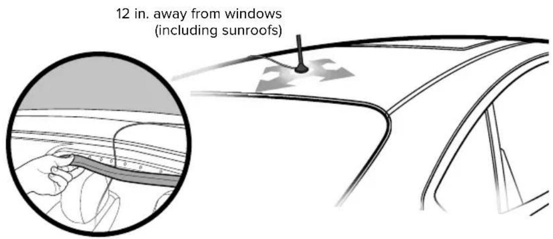 Wilson weBoost Drive X - Mount the outside antenna by placing on top of vehicle. - 1