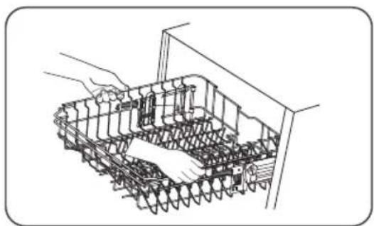 ETNA VW47SM - Réglage de la hauteur du panier supérieur type 2 (en fonction du modèle) - 1