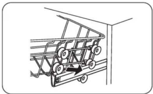 ETNA VW47SM - Réglage de la hauteur du panier supérieur type 1 (en fonction du modèle) - 3