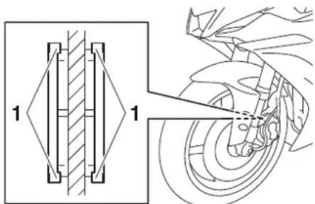 YAMAHA YZFR6 (2019) - Contrôle des plaquettes de frein avant et arrière - 1