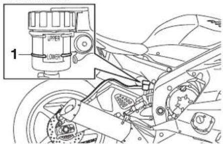 YAMAHA YZFR6 (2019) - Contrôle du niveau du liquide de frein - 2