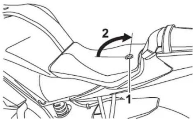 YAMAHA MT125 (2016) - Dépose de la selle du pilote - 1