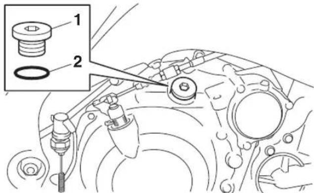 YAMAHA YFM700R (2016) - Changement de l'huile moteur (avec ou sans remplacement de I'élement du filtré à huile) - 1