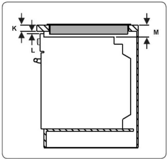 VESTEL VEH120161 - Wenn der Ofen unter einem Kochfeld installiert ist: - 1
