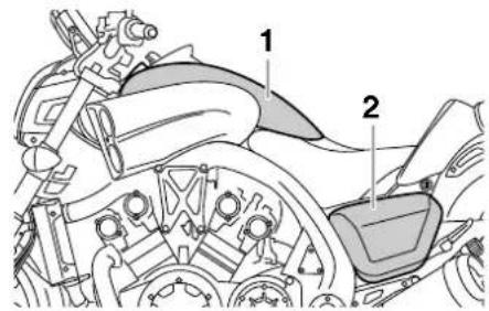 YAMAHA VMAX VMX17 (2015) - Dépose et repose du carénage et des caches - 1