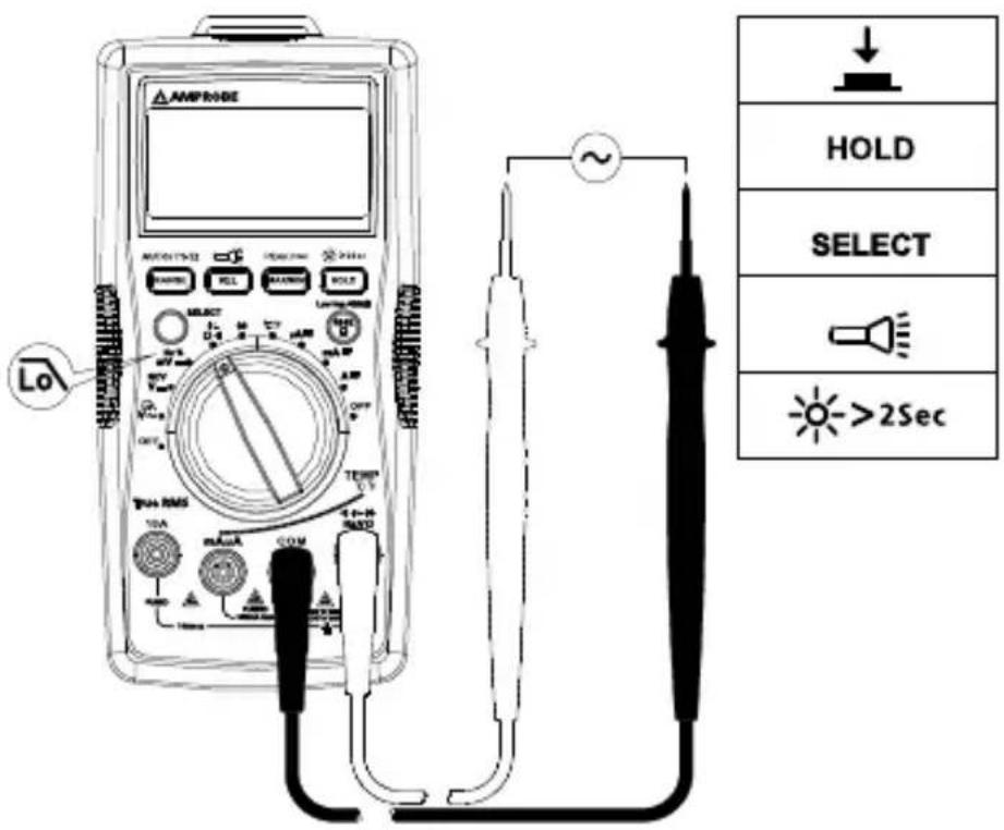 FLUKE AM540 - Medição de tensão CA com o filtro de passa-baixo: - 1