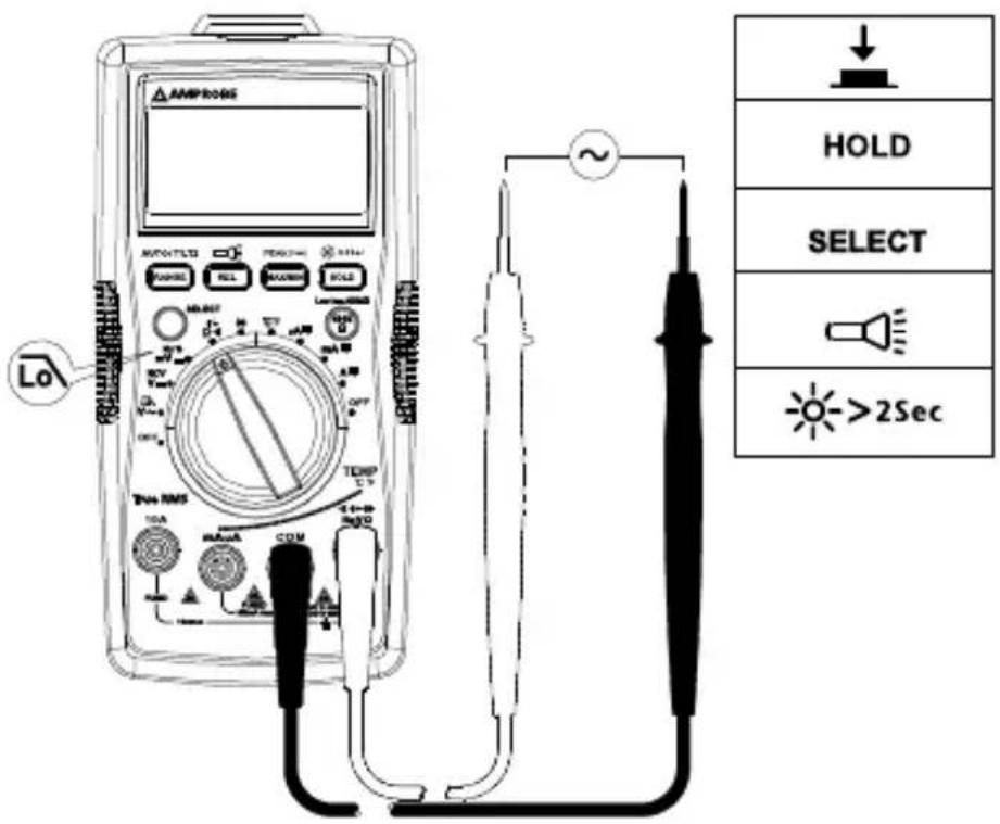 FLUKE AM540 - Messen von Wechselspannung mit Tiefpassfilter: - 1