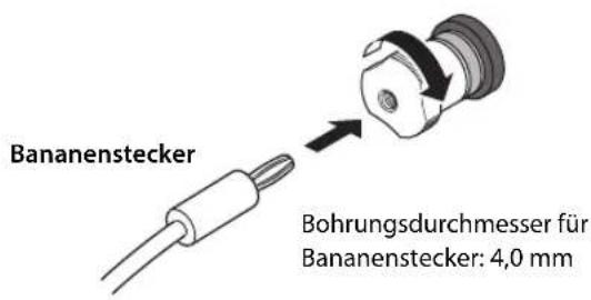 YAMAHA AS1200 - Ziehen Sie zunächst den Knopf an der Klemme SPEAKERS fest und stecken Sie dann den Bananenstecker in den Knopf. - 1