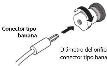 YAMAHA AS1200 - Primero apriete la perilla en el terminal SPEAKERS y luego inserte el conector tipo banana en el cabezal de la perilla. - 1