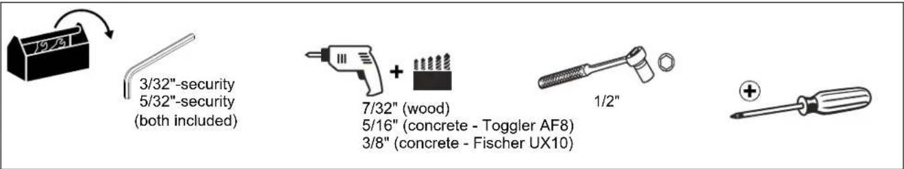 EPSON ELPMBPJG - TOOLS REQUIRED FOR INSTALLATION - 1