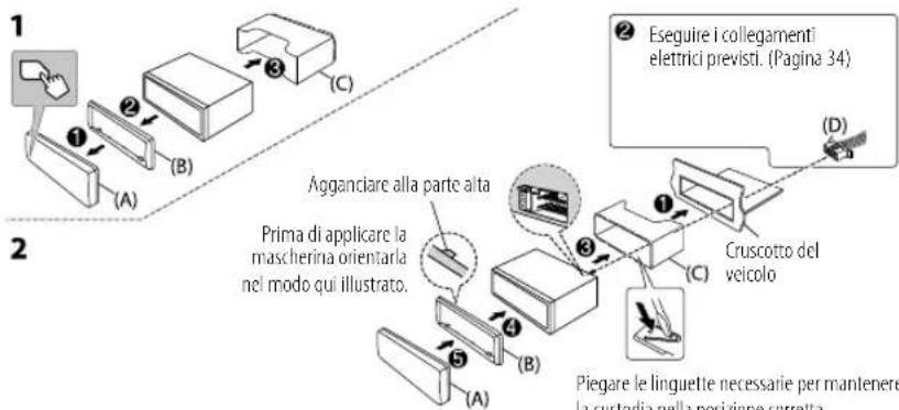 JVC KDX372BT - Installazione dell'apparecchio (nel cruscotto) - 1