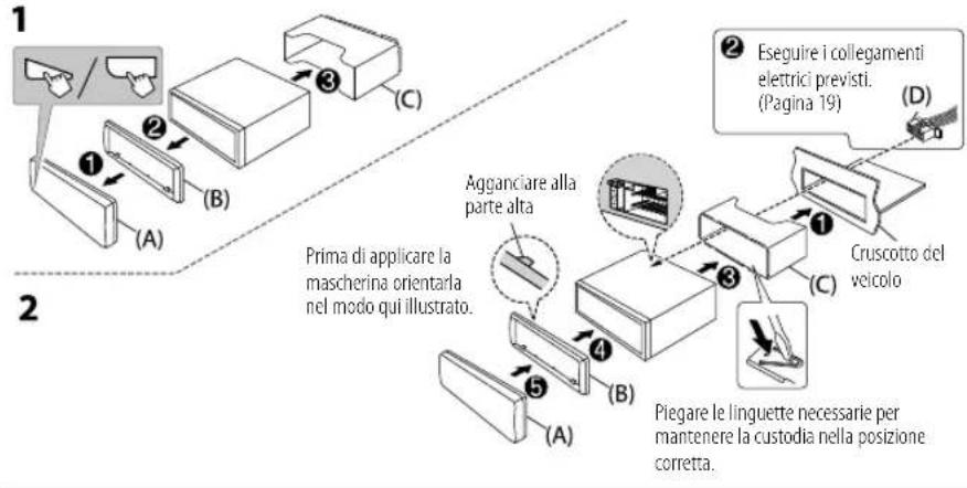 JVC KDT401 - Installazione dell'apparecchio (nel cruscotto) - 1