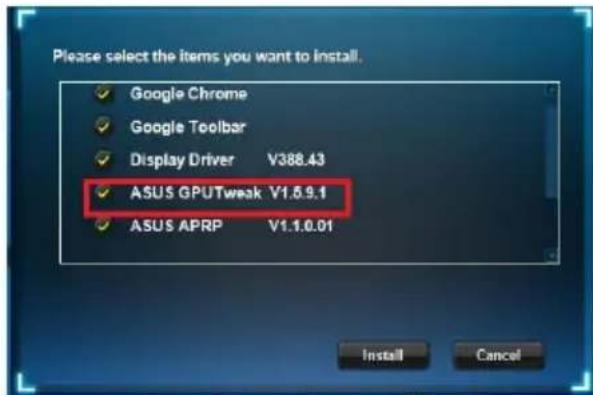 ASUS PHGTX1050TI4G - Klichen Sie im Hauptmenu auf Install (Installieren). - 1