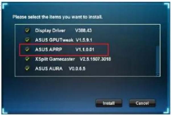 ASUS TUFGTX1660TIO6GGAMING - 在 Windows ^® 10/8.1/8/7（64 bit）中安装华硕 APRP - 2