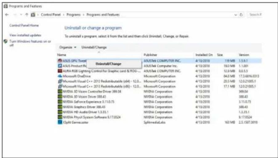 ASUS PHGTX16606G - Removing OSUS GPU Tweak in Windows 10/8.1/8/7 (64-bit) - 1