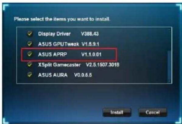 ASUS TUF3GTX1660A6GGAMING - Instalace ASUS APRP v operacním systemd Windows® 10/8.1/8/7 (64 bitu) - 2