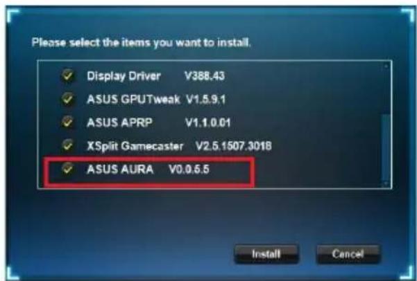 ASUS TUF3GTX1660A6GGAMING - W menu glowynm kliknij Install (zainstaluj). - 2