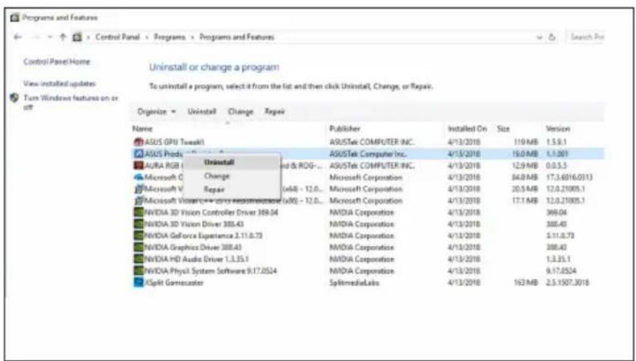 ASUS DUALGTX1660A6GEVO - Odebrání ASUS APRP v operačním systému Windows® 10 / 8.1 / 8 / 7 (64 bitů) - 1