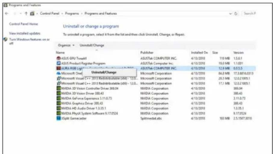 ASUS ROGSTRIXGTX1660TI6GGAMING - Odebrání ASUS AURA v operacním systemdu Windows® 10 / 8.1 / 8 / 7 (64 bitù) - 1