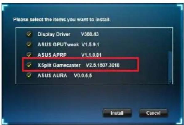 ASUS ROGSTRIXGTX1660TI6GGAMING - Odstranjevanje pripomočka XSplit Gamecaster v systemdih Windows® 10 / 8.1 / 8 / 7 (64-bitne izdaje) - 2