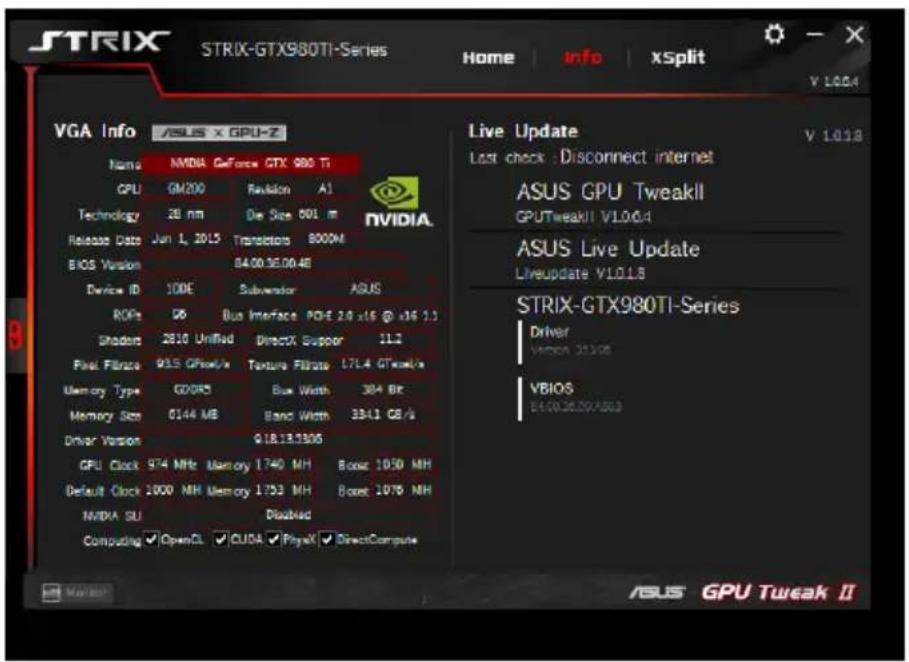 ASUS DUALGTX1050TI4GV2 - 獲得 VGA 資訊及 Live Update - 1