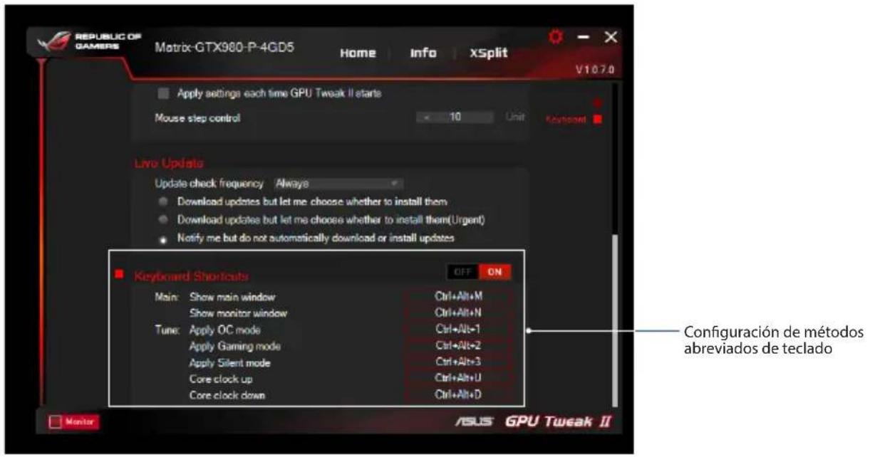 ASUS DUALGTX1050TI4GV2 - Métodos abreviados de teclado - 1