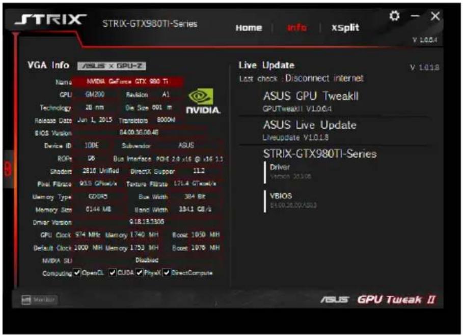 ASUS DUALGTX1050TI4GV2 - Obtener información de VGA yactualización en directo - 1