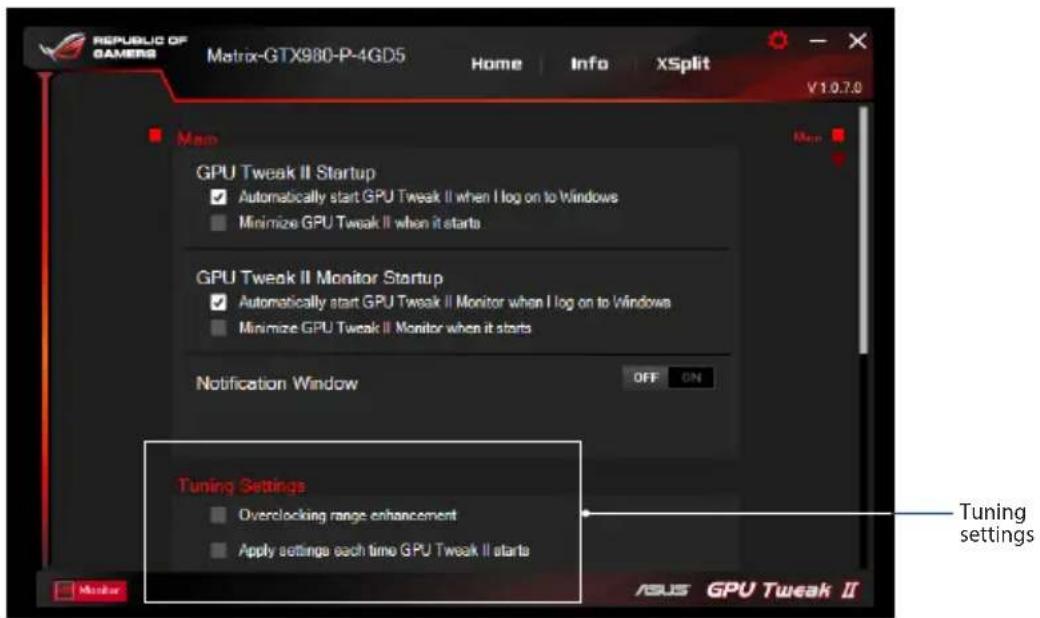 ASUS DUALGTX1050TI4GV2 - Tuning Settings - 1