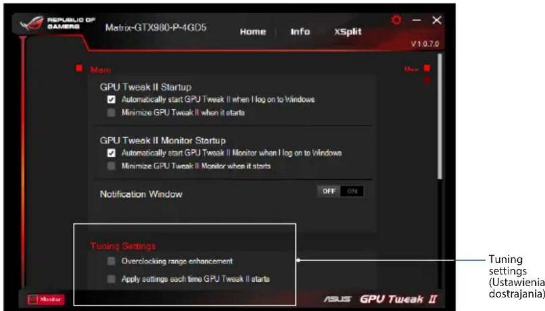 ASUS DUALGTX1050TI4GV2 - Ustawenia dostrajania - 1