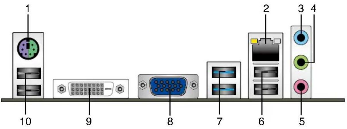ASUS P8H61MX USB3 - 后侧面板接口 - 1