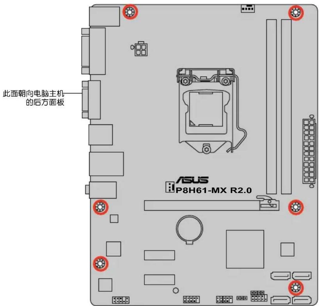 ASUS P8H61MX USB3 - 螺丝孔位 - 2