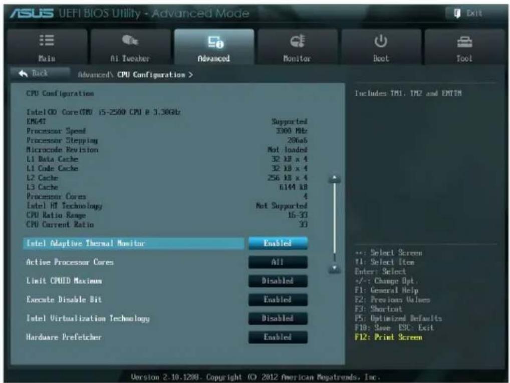 ASUS P8H61MX USB3 - 处理器设置（CPU Configuration） - 2