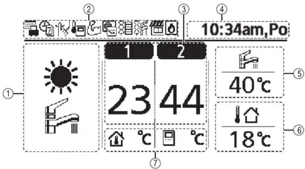 PANASONIC WHADC1216H6E5C - Tlačítka a displej dálkového ovladače - 1