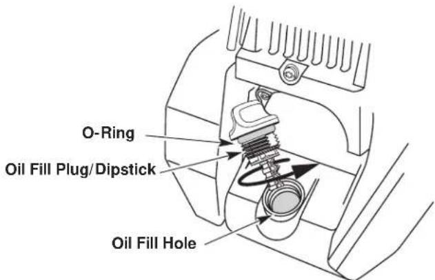 TROY-BILT TB475SS - ADDING OIL TO CRANKCASE: INITIAL USE - 2