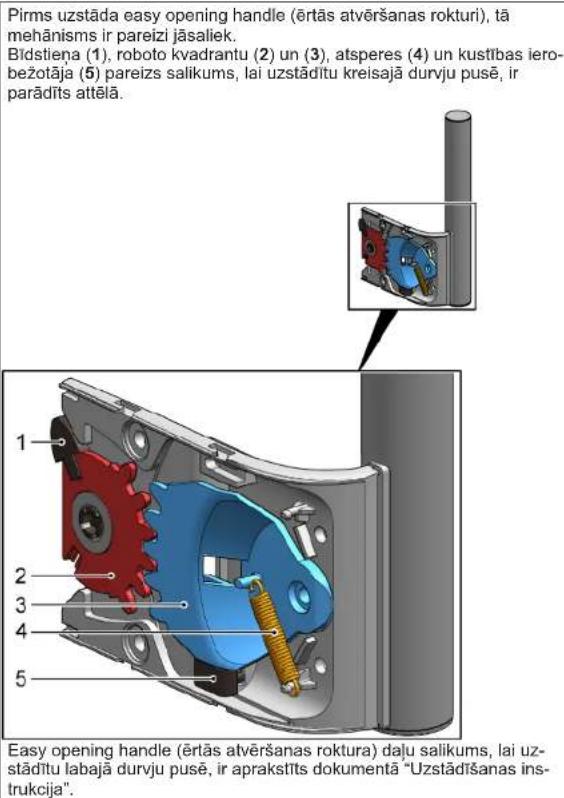 Profilo DF1024WFVV - Easy opening handle (ertas atversanas roktura) uzstadiisana - 1