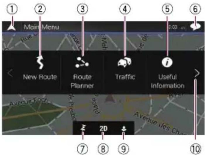 PIONEER AVICZ6110BT - How to use the navigation menu screens - 1