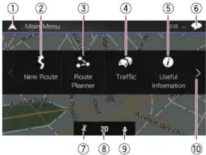 PIONEER AVICZ6110BT - Comment utiliser les écrans du menu de navigation - 1