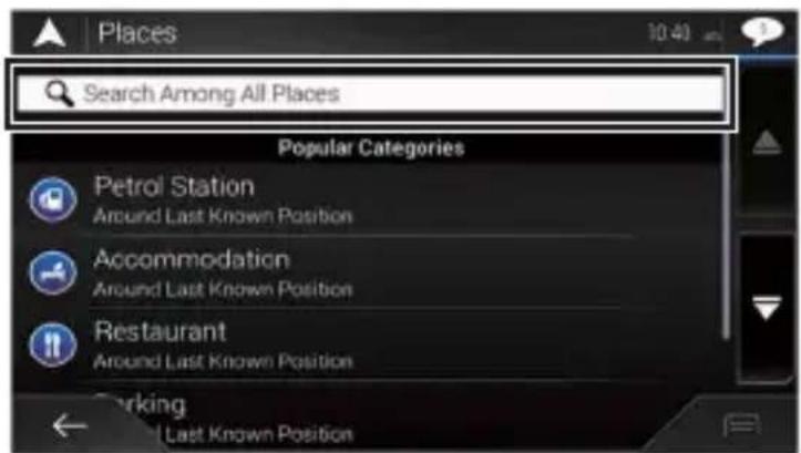 PIONEER AVICZ6330BT - Recherche de POI par catégorie ou directement par nom du point de repère - 1